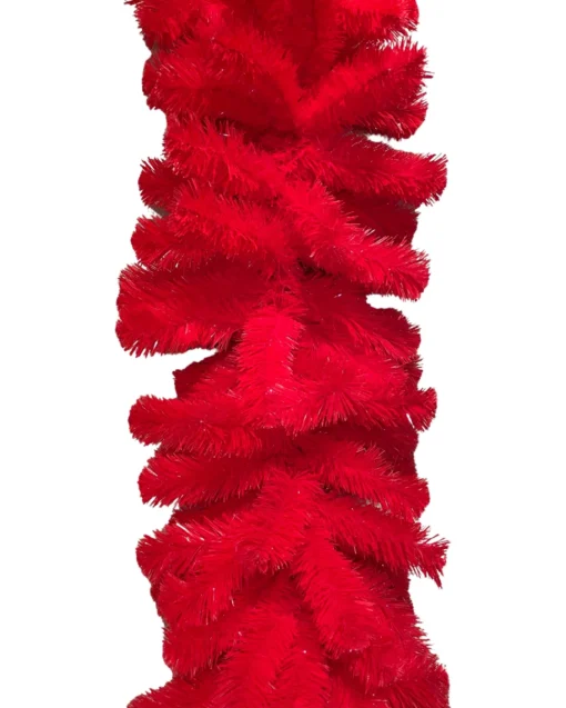 9' x 12" Tinsel Garland, Metallic Red