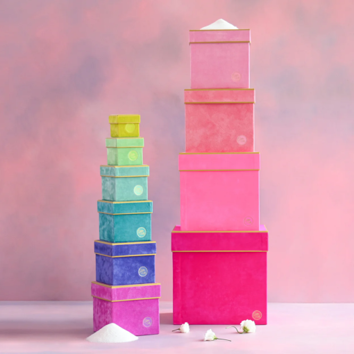 Glitterville Patisserie Square Stacking Boxes, Set of 10